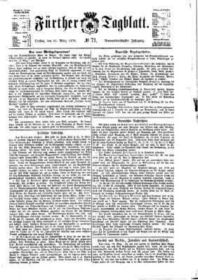 Fürther Tagblatt Dienstag 21. März 1876