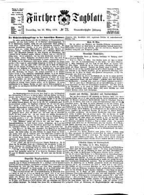 Fürther Tagblatt Donnerstag 23. März 1876