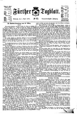 Fürther Tagblatt Mittwoch 5. April 1876