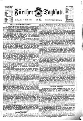 Fürther Tagblatt Freitag 7. April 1876