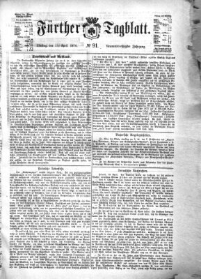 Fürther Tagblatt Dienstag 11. April 1876