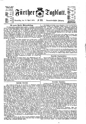 Fürther Tagblatt Donnerstag 13. April 1876