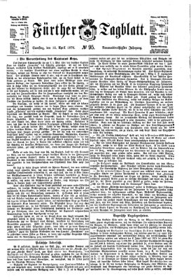 Fürther Tagblatt Samstag 15. April 1876