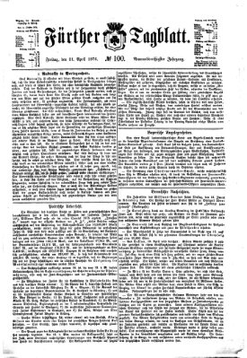 Fürther Tagblatt Freitag 21. April 1876