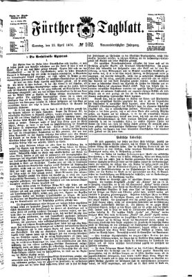 Fürther Tagblatt Sonntag 23. April 1876