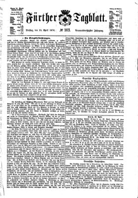 Fürther Tagblatt Dienstag 25. April 1876