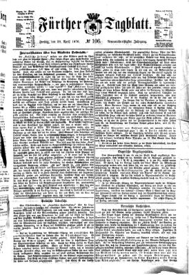 Fürther Tagblatt Freitag 28. April 1876