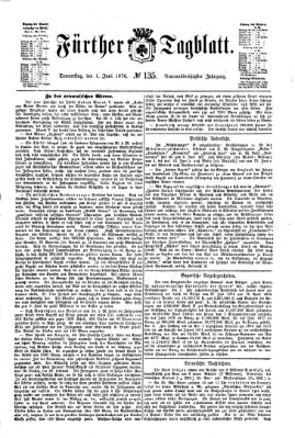 Fürther Tagblatt Donnerstag 1. Juni 1876