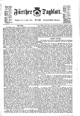 Fürther Tagblatt Samstag 10. Juni 1876