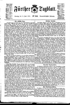 Fürther Tagblatt Sonntag 11. Juni 1876