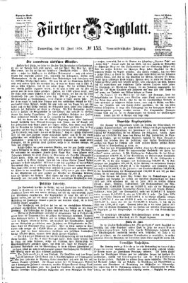 Fürther Tagblatt Donnerstag 22. Juni 1876