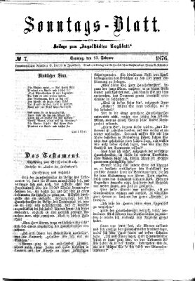 Ingolstädter Tagblatt. Sonntagsblatt (Ingolstädter Tagblatt) Sonntag 13. Februar 1876