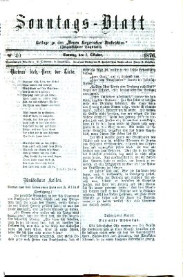 Ingolstädter Tagblatt. Sonntagsblatt (Ingolstädter Tagblatt) Sonntag 1. Oktober 1876