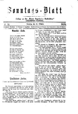 Ingolstädter Tagblatt. Sonntagsblatt (Ingolstädter Tagblatt) Sonntag 15. Oktober 1876