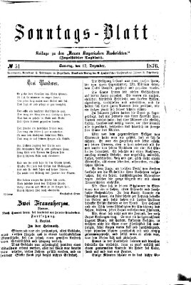 Ingolstädter Tagblatt. Sonntagsblatt (Ingolstädter Tagblatt) Sonntag 17. Dezember 1876