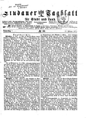 Lindauer Tagblatt für Stadt und Land Donnerstag 17. Februar 1876