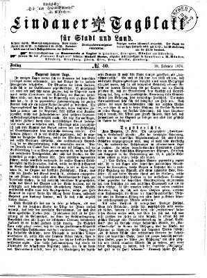 Lindauer Tagblatt für Stadt und Land Freitag 18. Februar 1876