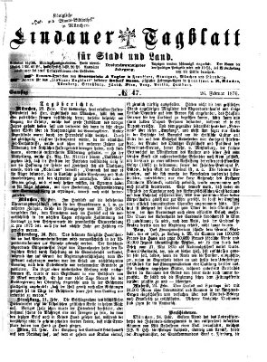 Lindauer Tagblatt für Stadt und Land Samstag 26. Februar 1876