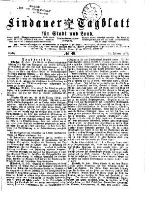 Lindauer Tagblatt für Stadt und Land Dienstag 29. Februar 1876