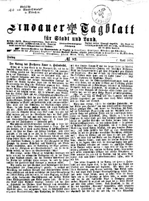 Lindauer Tagblatt für Stadt und Land Freitag 7. April 1876