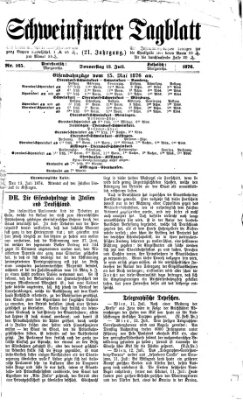 Schweinfurter Tagblatt Donnerstag 13. Juli 1876