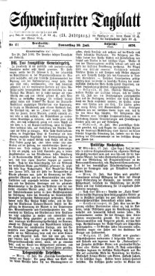 Schweinfurter Tagblatt Donnerstag 20. Juli 1876