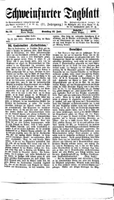 Schweinfurter Tagblatt Samstag 22. Juli 1876