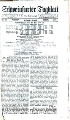 Schweinfurter Tagblatt Mittwoch 2. August 1876