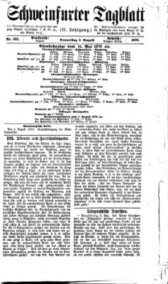 Schweinfurter Tagblatt Donnerstag 3. August 1876