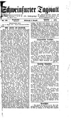 Schweinfurter Tagblatt Mittwoch 9. August 1876