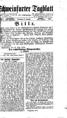 Schweinfurter Tagblatt Dienstag 15. August 1876