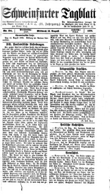 Schweinfurter Tagblatt Mittwoch 16. August 1876