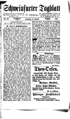 Schweinfurter Tagblatt Samstag 19. August 1876