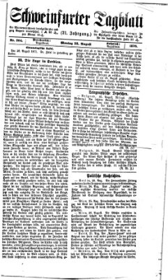 Schweinfurter Tagblatt Montag 28. August 1876