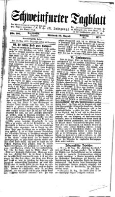 Schweinfurter Tagblatt Mittwoch 30. August 1876