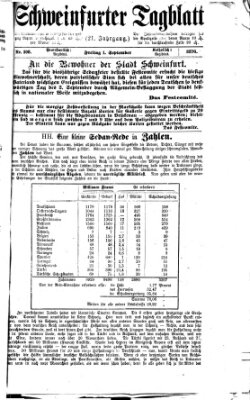 Schweinfurter Tagblatt Freitag 1. September 1876