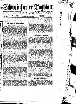 Schweinfurter Tagblatt Dienstag 5. September 1876