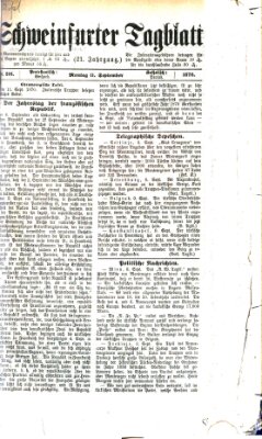 Schweinfurter Tagblatt Montag 11. September 1876