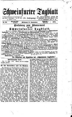 Schweinfurter Tagblatt Mittwoch 13. September 1876