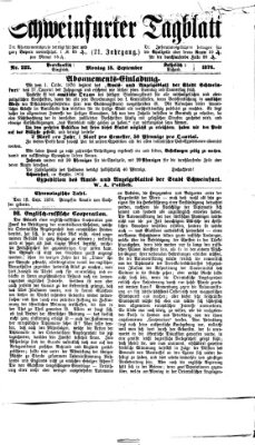 Schweinfurter Tagblatt Montag 18. September 1876