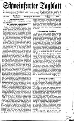 Schweinfurter Tagblatt Dienstag 19. September 1876