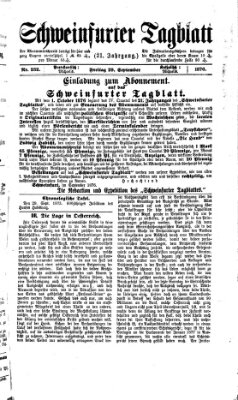 Schweinfurter Tagblatt Freitag 29. September 1876