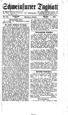 Schweinfurter Tagblatt Montag 2. Oktober 1876