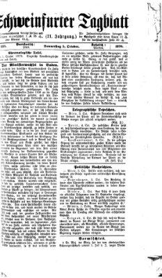 Schweinfurter Tagblatt Donnerstag 5. Oktober 1876