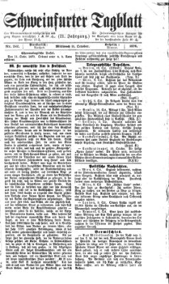 Schweinfurter Tagblatt Mittwoch 11. Oktober 1876