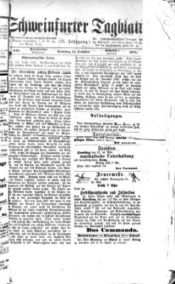 Schweinfurter Tagblatt Samstag 14. Oktober 1876