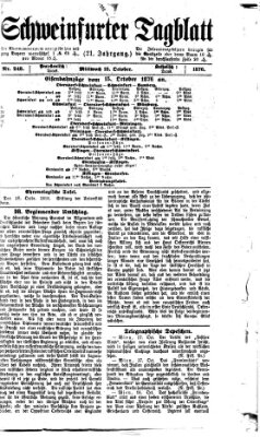 Schweinfurter Tagblatt Mittwoch 18. Oktober 1876