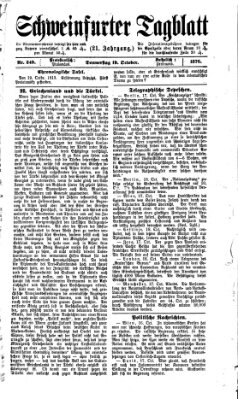 Schweinfurter Tagblatt Donnerstag 19. Oktober 1876