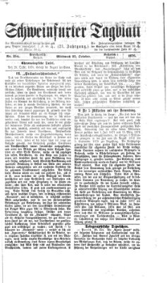 Schweinfurter Tagblatt Mittwoch 25. Oktober 1876