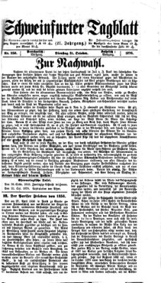 Schweinfurter Tagblatt Dienstag 31. Oktober 1876